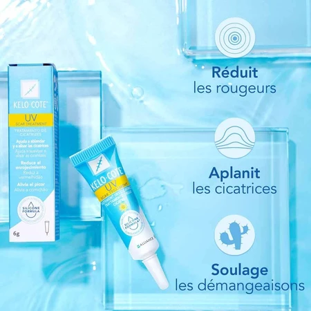 Kelo-cote UV Gel de silicone pour le traitement des cicatrices avec protection solaire SPF30 6g