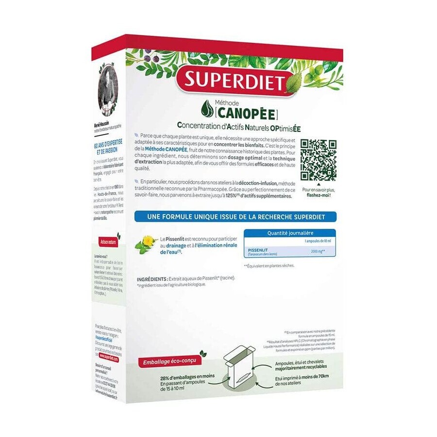 Superdiet Tarassaco Bio Eliminazione 20 Ampolle Drainage Et Élimination 15ml