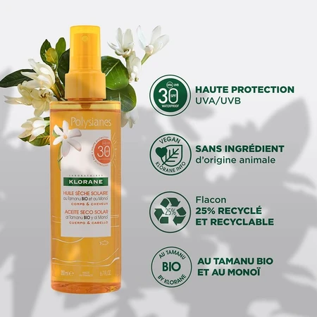 Klorane Polysianes Huile Seche Solaire Spf30 200ml