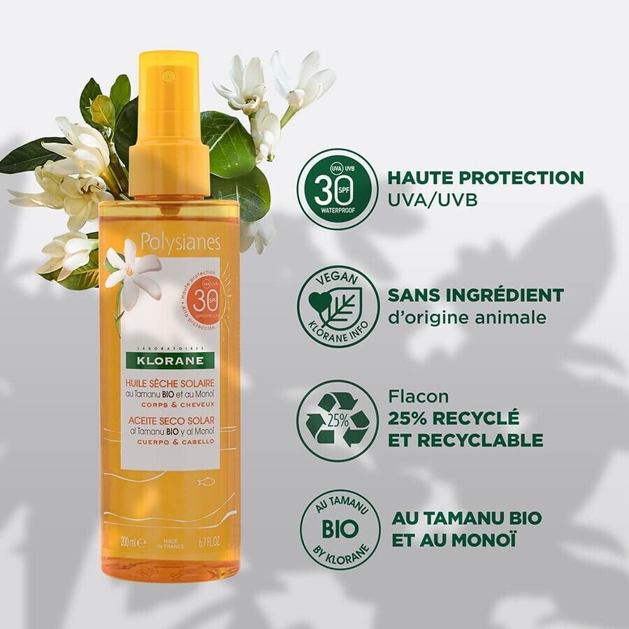 Klorane Polysianes Huile Seche Solaire Spf30 200ml Klorane Polysianes Huile Seche Solaire Spf30 200ml