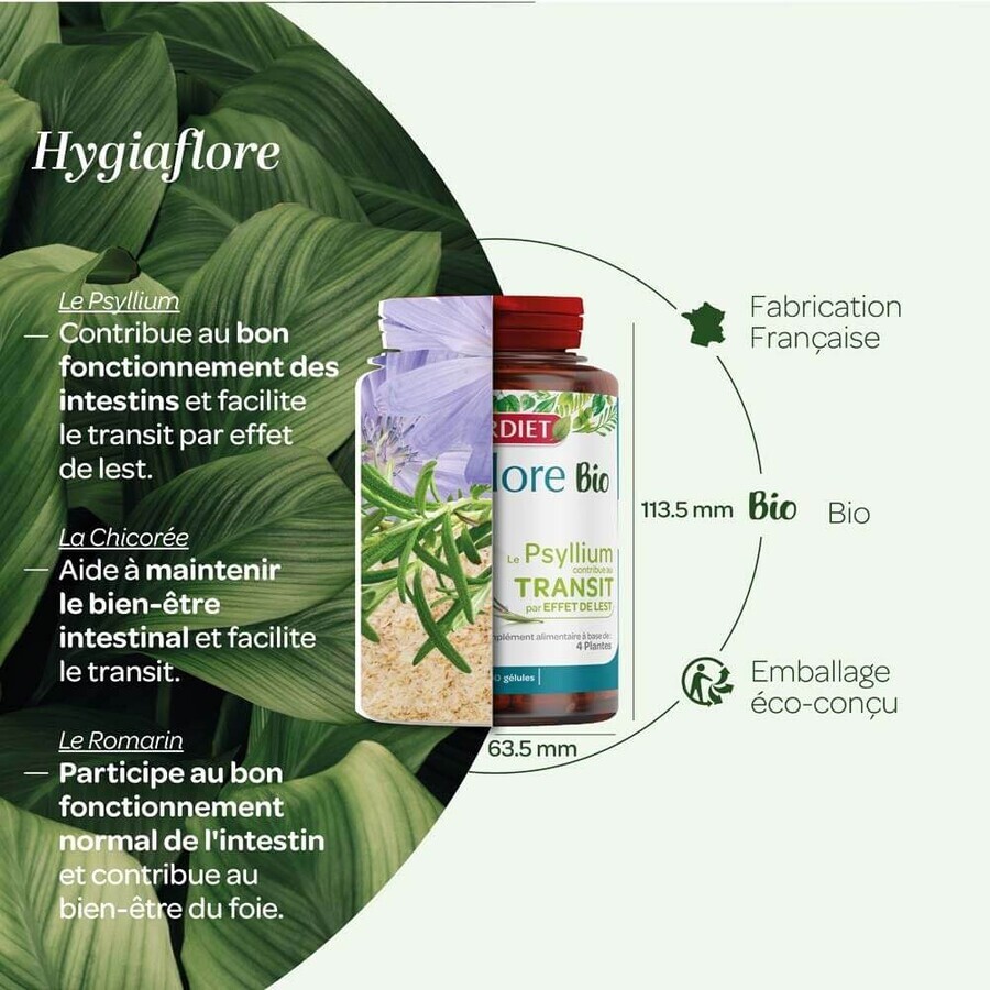 Superdiet Hygiaflore Psyllium Bio 100 Gélules