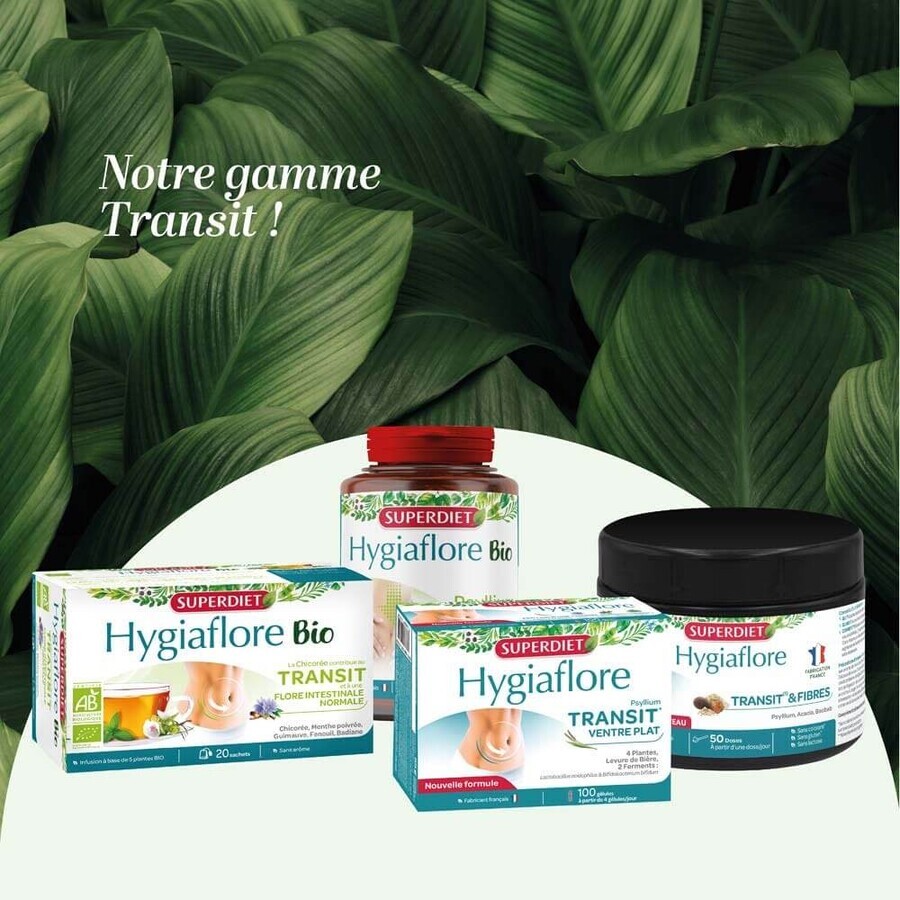 Superdiet Hygiaflore Psyllium Bio 100 Gélules