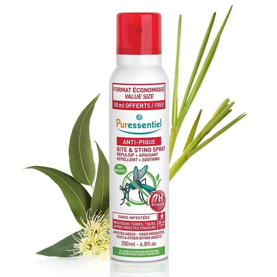 Puressentiel SOS Insectenwerende en Kalmerende Spray voor Muggen 200 ml Puressentiel SOS Insectenwerende en Kalmerende Spray voor Muggen 200 ml