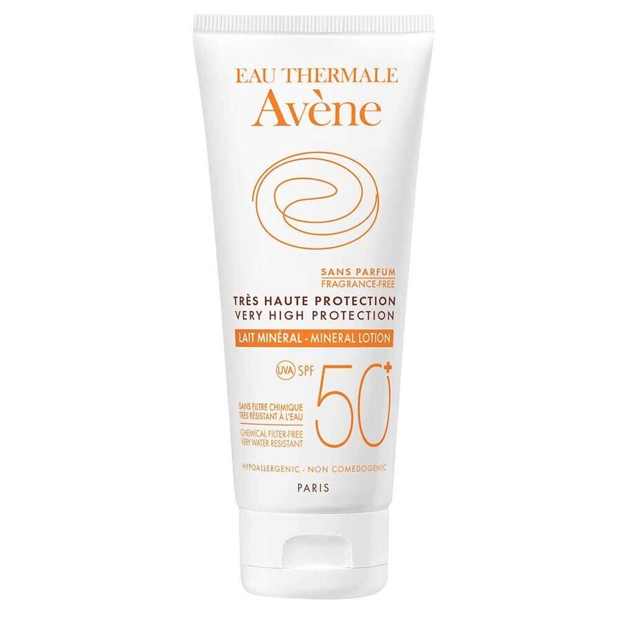 Avène Solaire Lapte mineral pentru ten intolerant, SPF50+, 100 ml, Pierre Fabre
