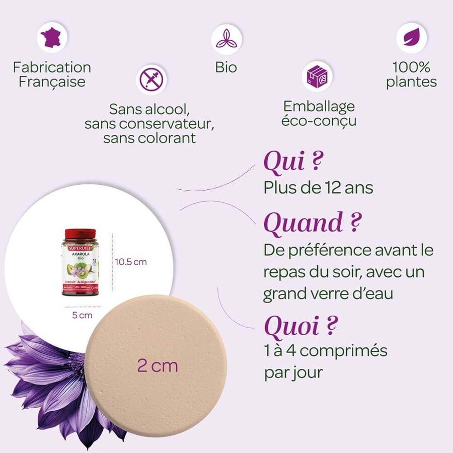 Superdiet Axarola Mauve Bio 100 Comprimés Superdiet Axarola Mauve Bio 100 Comprimés