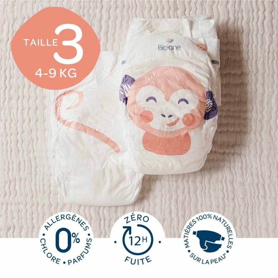 Biolane Naturali Pannolini ecologici 4-9 kg Taglia 3 52pz Biolane Naturali Pannolini ecologici 4-9 kg Taglia 3 52pz