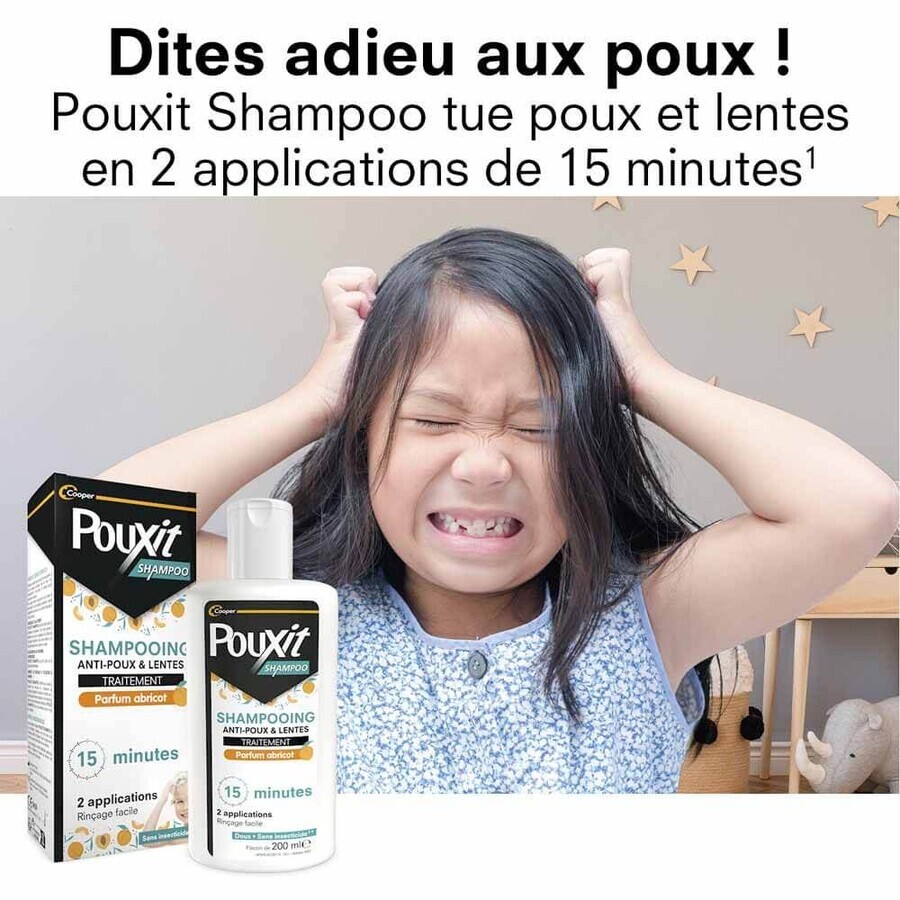 Pouxit Anti-Läuse- und Nagelbehandlungsshampoo Aprikosenduft 100ml