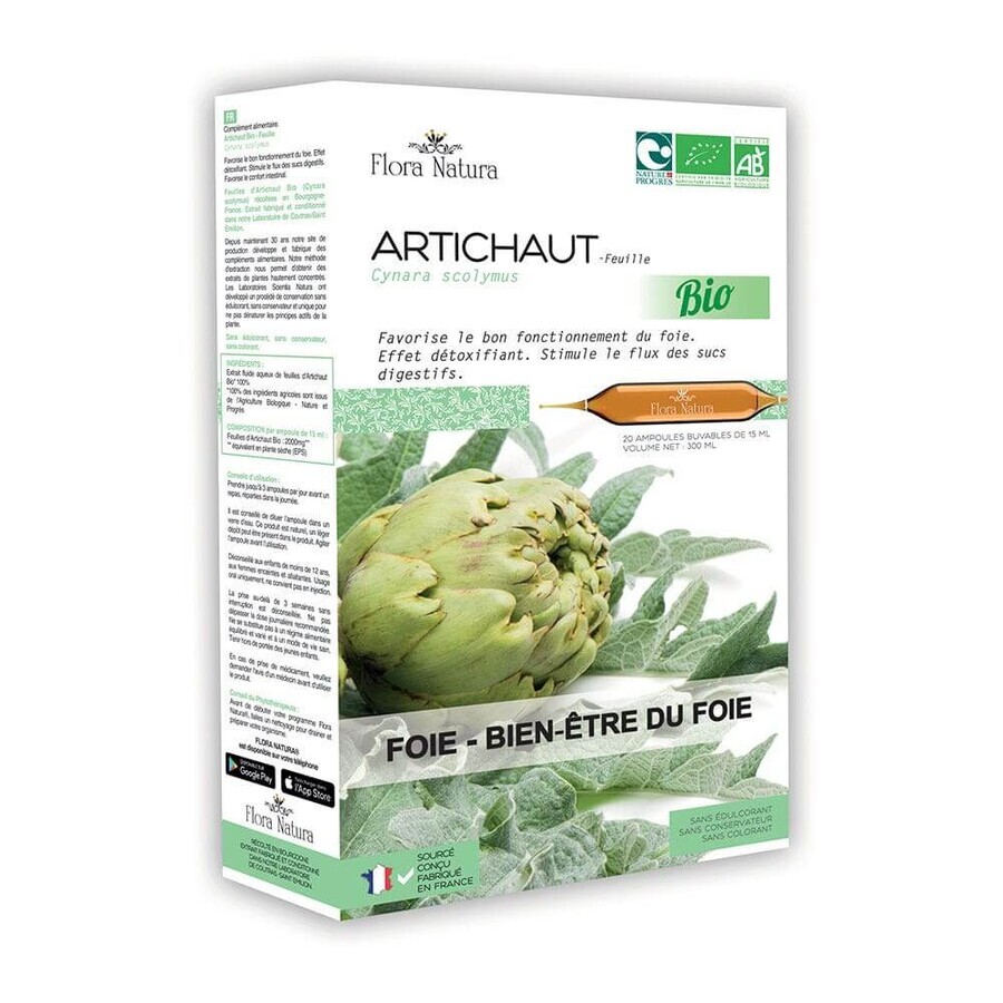 Flora Natura Organic Artichoke Liver and Daily Wellness 20 vials
