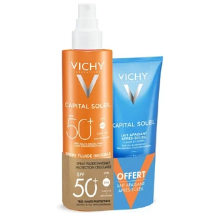 Vichy Capital Soleil Spray Solar Anti-Sequedad Spf50+ + Leche Calmante para Después del Sol Gratis 200ml