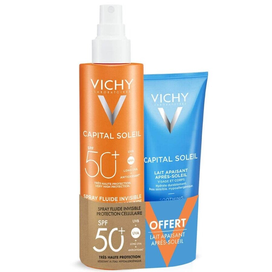 Vichy Capital Soleil Anti-Dryness Sun Spray Spf50+ + Soothing After-Sun Milk Free 200ml