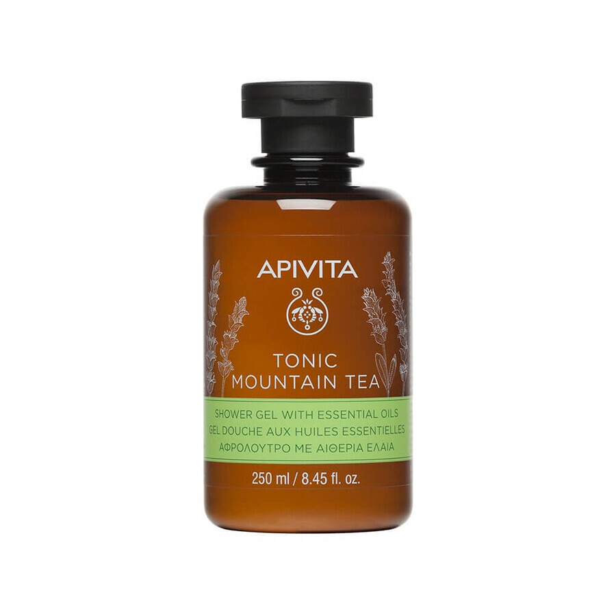 Apivita Tonic Gel Douche aux Huiles Essentielles Mountain Tea 250ml