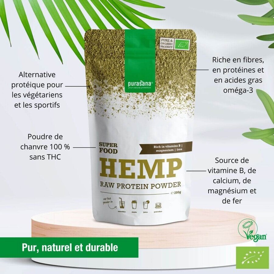 Purasana pudră organică de cânepă 200 g