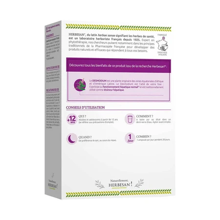 Herbesan Desmodium Bien-Être Du Foie 20 Ampoules