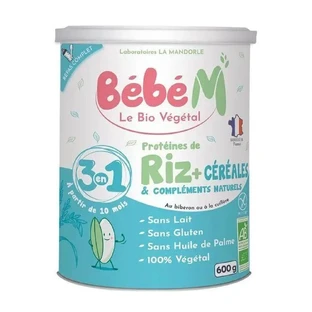La Mandorle Bebè M Proteína de Arroz + Cereales y Suplementos Naturales Bio A partir de 10 meses 600g