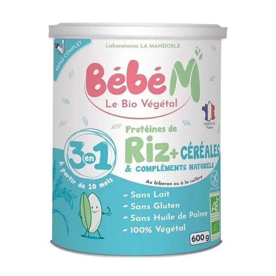 La Mandorle Bebè M Rijst Proteïne + Granen en Natuurlijke Supplementen Bio Vanaf 10 maanden 600g