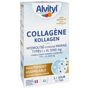 Alvityl Collagen Hydrolyzed Navy 5000mg Type I and III 12 sticks