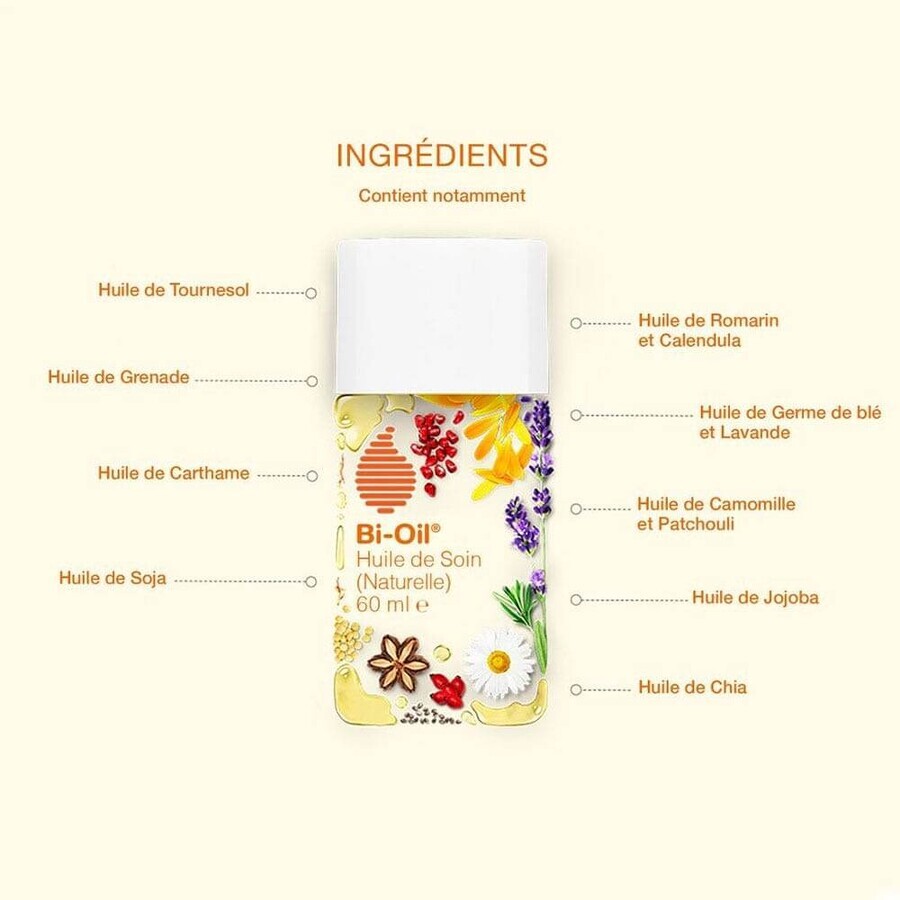 Bi-Oil Huile de soin Naturelle Vergetures et Cicatrices 60ml