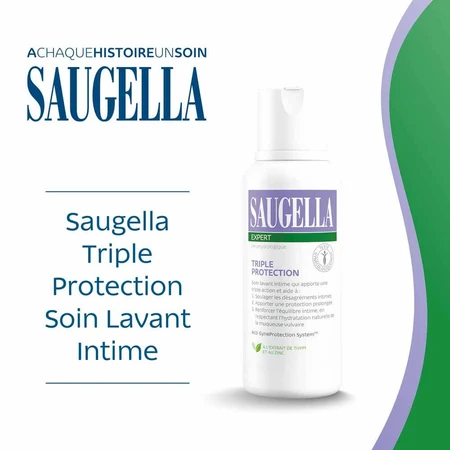 Saugella Triple Protection Soin Lavant Intime Inconforts 2x250ml