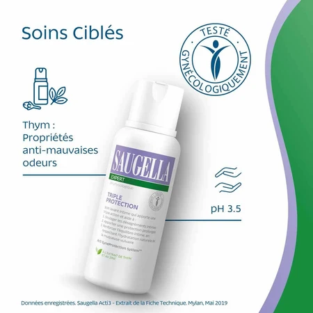 Saugella Triple Protection Soin Lavant Intime Inconforts 2x250ml