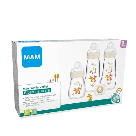 Mam Juego de botellas de vidrio 0 meses +