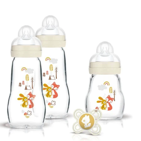 Mam Juego de botellas de vidrio 0 meses +