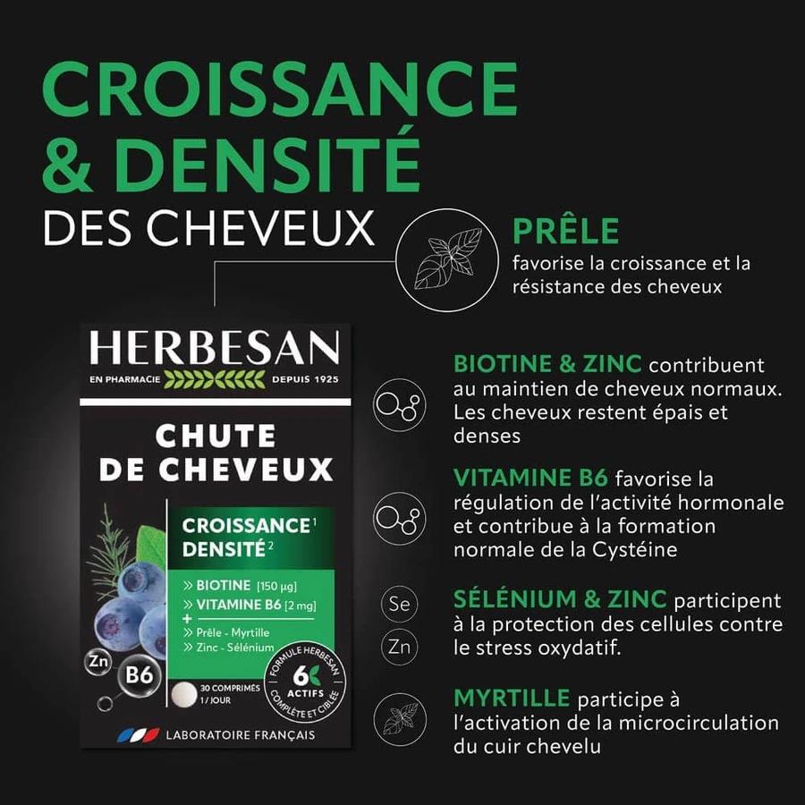 Herbesan Chute De Cheveux 30 Comprimés