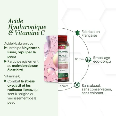 Superdiet Acide Hyaluronique & Vitamine C Naturelle Beauté De La Peau 90 Gélules