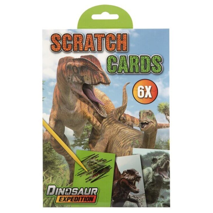 Cartes à gratter Dino 6 21x14 cm