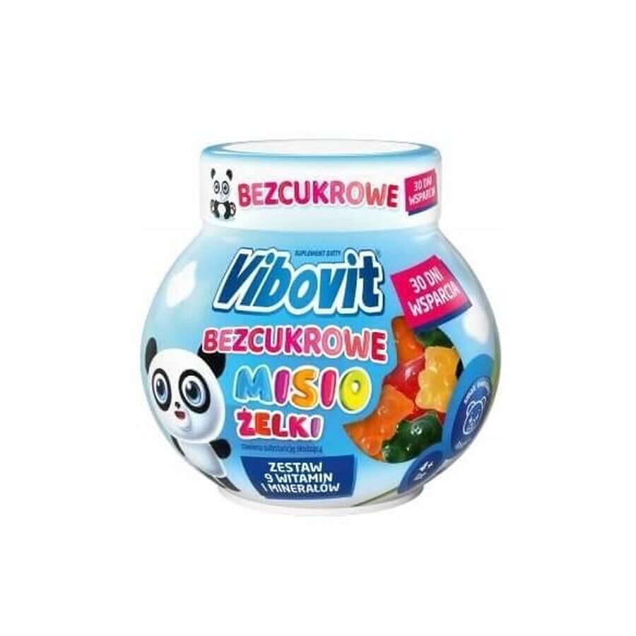 Vibovit Misio gelatina, sabor fruta sin azúcar, 30 gominolas
