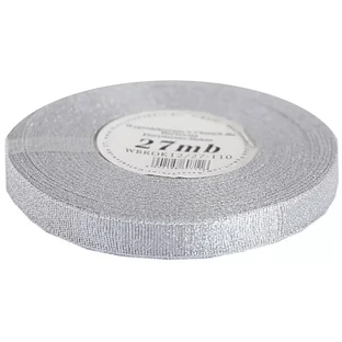 Cinta de purpurina 12mm x 27mb, plata, 1 ud.