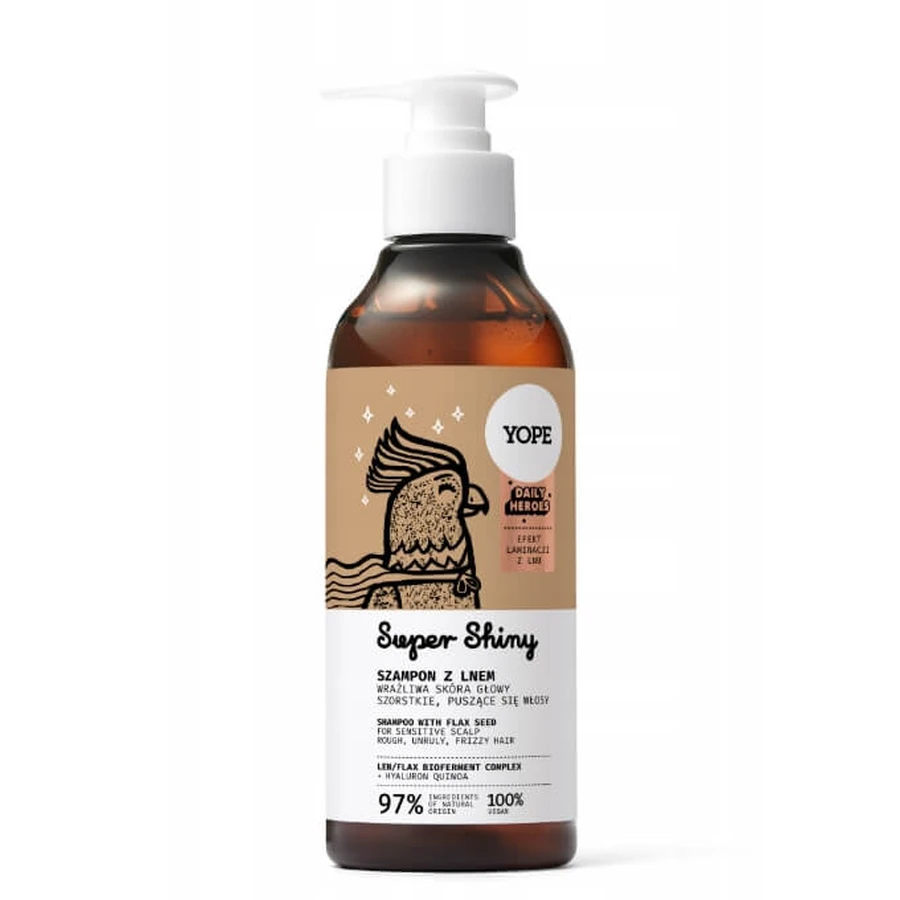 Yope Super Shiny shampoo with flaxseed 97%, 300 ml