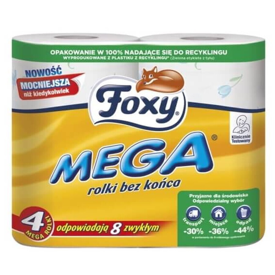 Boutique Foxy, Méga papier toilette, 4 rouleaux Foxy, Méga papier toilette, 4 rouleaux