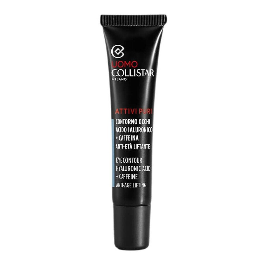 Collistar Uomo Attivi Puri Augencreme mit Hyaluronsäure und Koffein, 15 ml