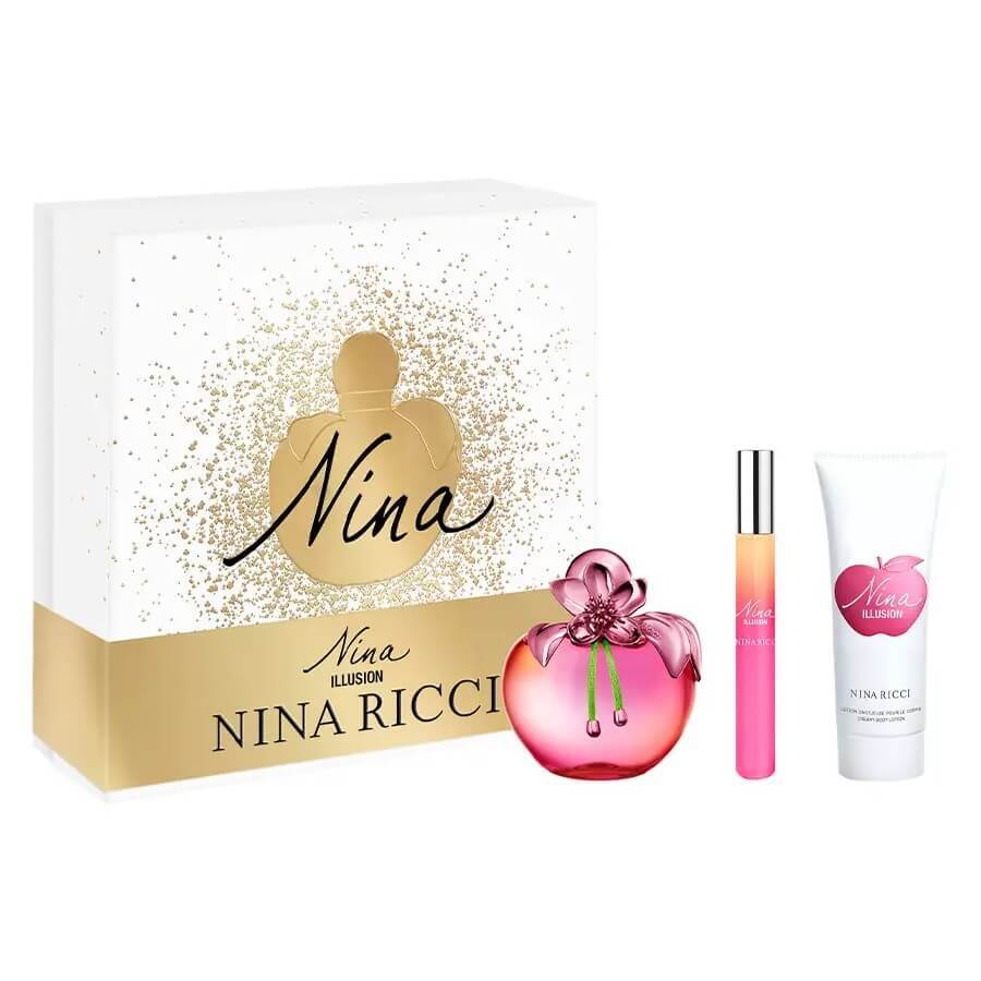 Nina Ricci Nina Illusion Set Eau de Parfum, 80 ml + Lait corporel, 75 ml + Eau de Parfum roll-on, 10 ml