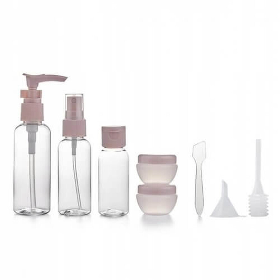Ecarla Set of travel containers for cosmetics, 8 pieces