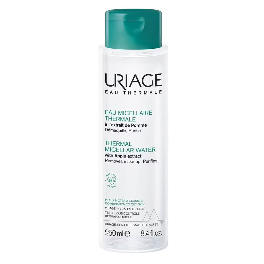 Lotion micellaire thermale d'Uriage à l'extrait de pomme pour les peaux mixtes et grasses, 250 ml