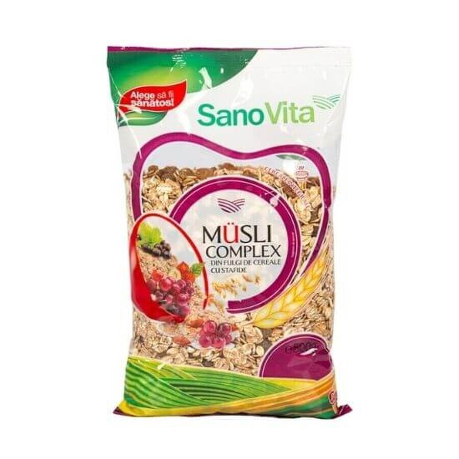 Buy Musli complex cereal flakes with raisins, 500gr, Sanovita Musli complex cereal flakes with raisins, 500gr, Sanovita