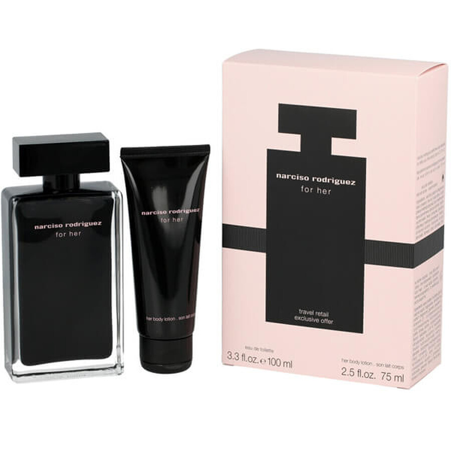 Boutique Narciso Rodriguez For Her Eau de Toilette, 100 ml + Lotion pour le corps, 75 ml Narciso Rodriguez For Her Eau de Toilette, 100 ml + Lotion pour le corps, 75 ml