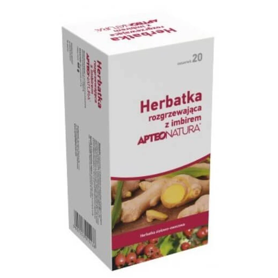 Apteo Natura Wärmender Tee mit Ingwer, 20 Portionsbeutel