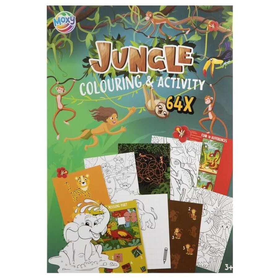 Libro da colorare e libro creativo Jungle