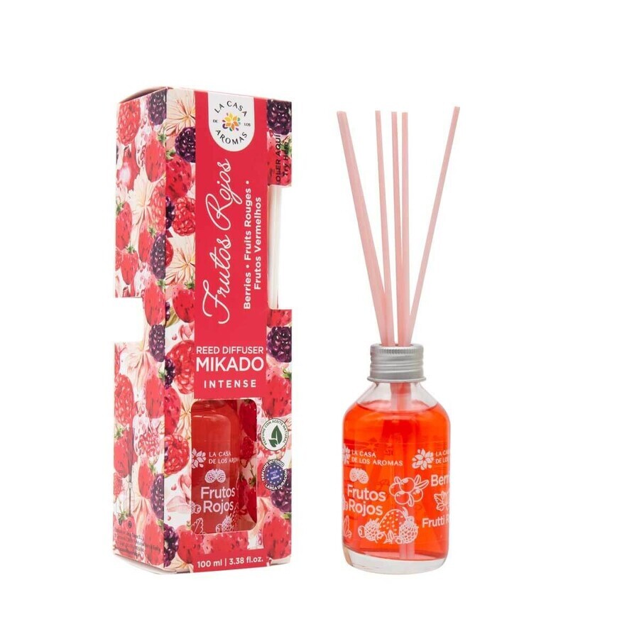 La Casa de los Aromas Mikado fragancia intensa en barra Frutos Rojos, 100ml