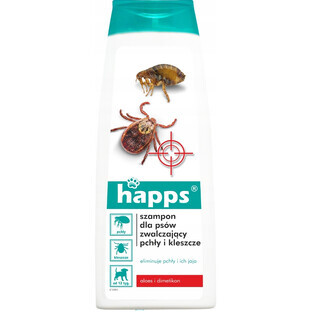 Happs, Hondenshampoo tegen vlooien en teken, 250 ml