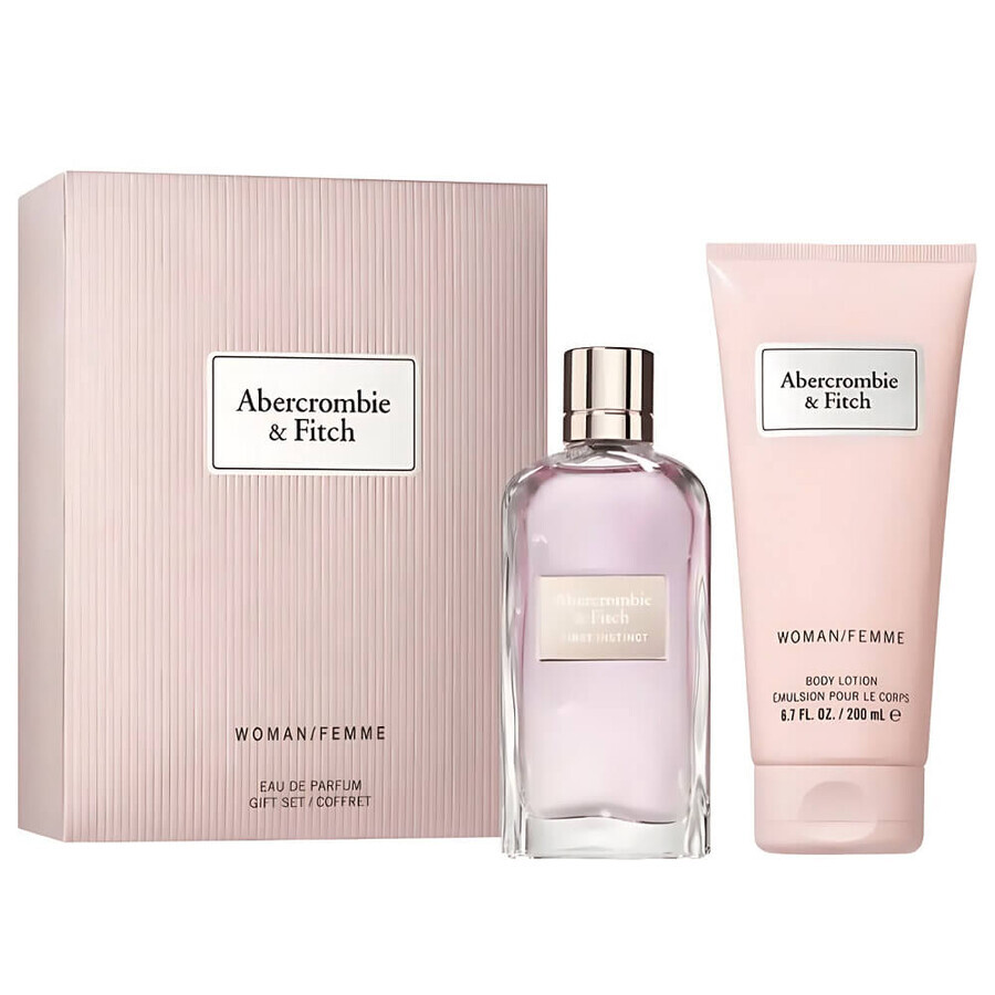 Boutique Abercrombie amp;Fitch First Instinct Woman Set Eau de Parfum, 100 ml + lotion pour le corps, 200 ml Abercrombie amp;Fitch First Instinct Woman Set Eau de Parfum, 100 ml + lotion pour le corps, 200 ml