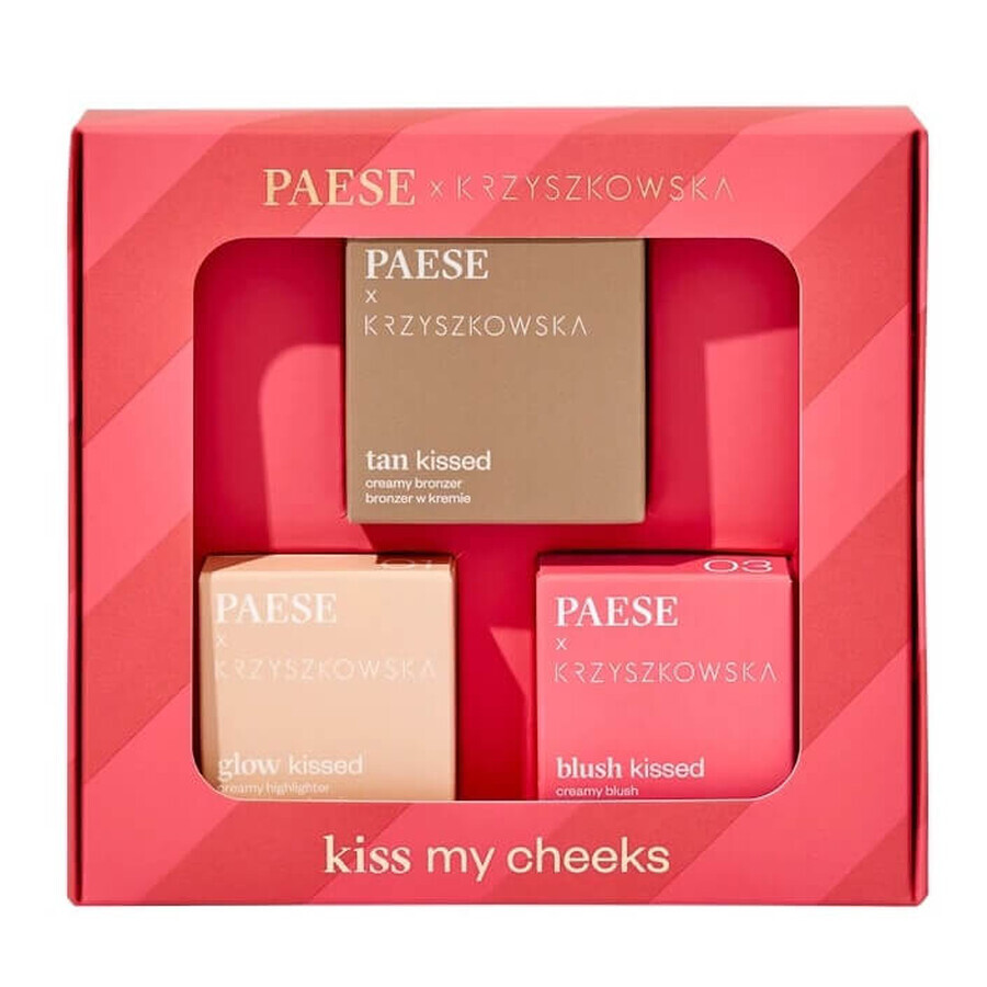 Paese Kiss My Cheeks 01 Set crème bronzante 12 g + crème blush 4 g + crème highlighter 4 g