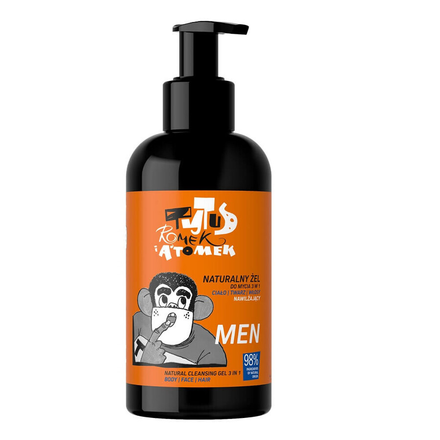 4organic Men Hydraterende 3-in-1 Lichaams-, Gezichts- en Haarwasgel Tytus Romek i A Tomek, 200 ml