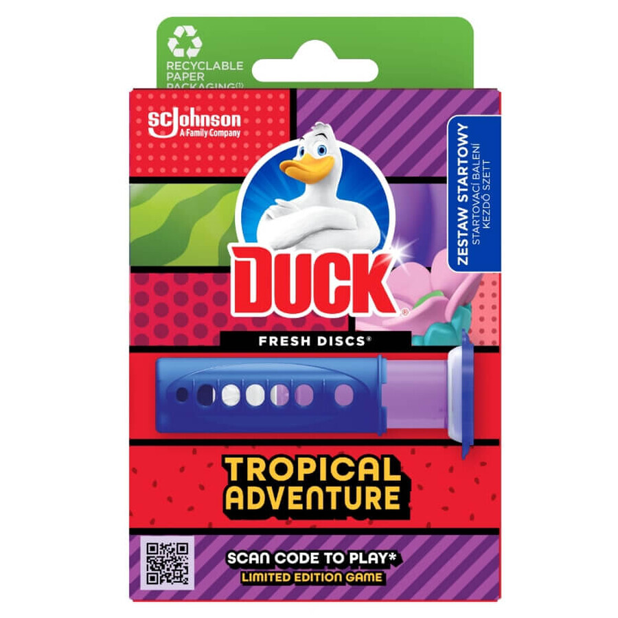 Duck Fresh Discs Tropical Adventure, discuri gel colorate pentru WC, 36 ml
