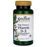 Swanson, Vitamina D3 1000IU, 60 capsule