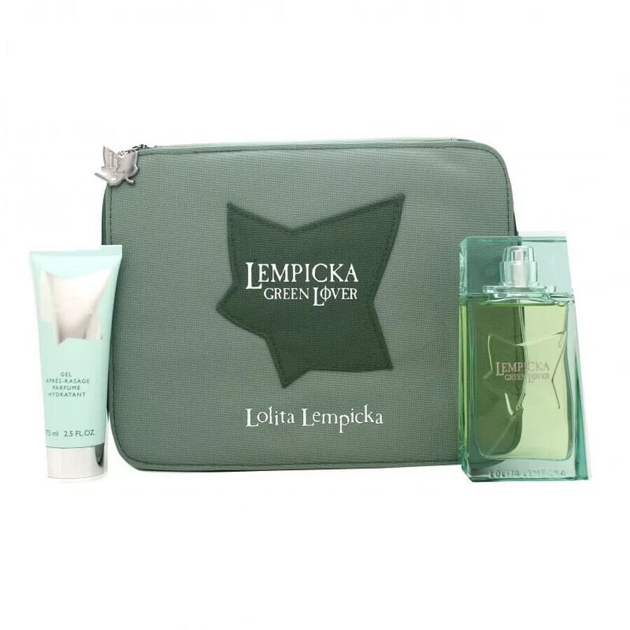 Lolita Lempicka Lempicka Green Lover Set Eau de Toilette, 100 ml + Aftershave Balm, 75 ml + cosmetic bag