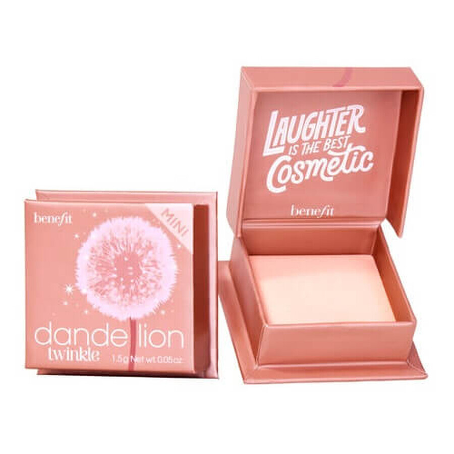 Benefit Dandelion Twinkle Mini Soft Nude-Pink Highlighter with a soft pale pink shade, 1.5 g