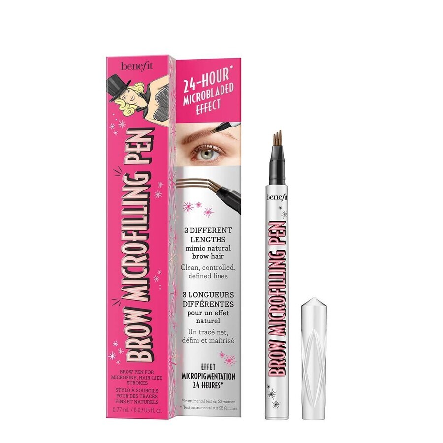 Benefit Brow Microfilling Pen Stilou pentru sprâncene 3 maro deschis, 0.77 g